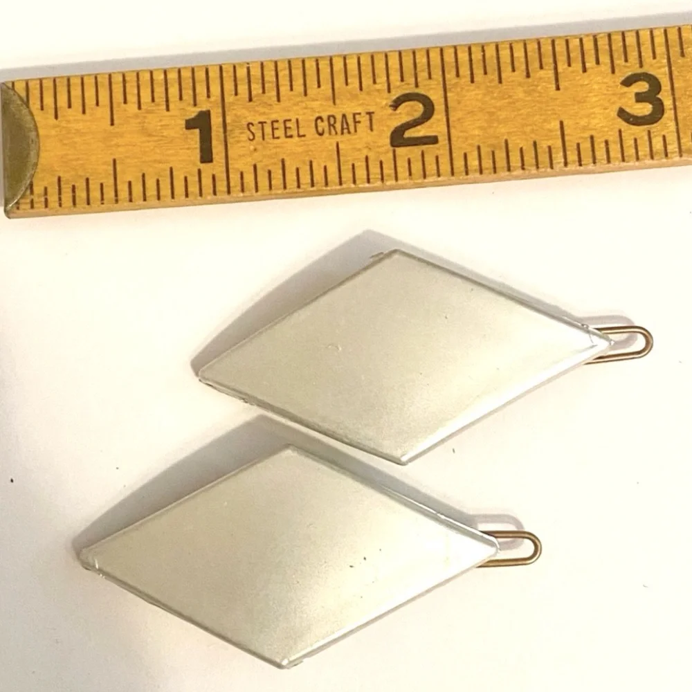 1960’s Vintage Silver Angular Barrettes, Made‎ in France